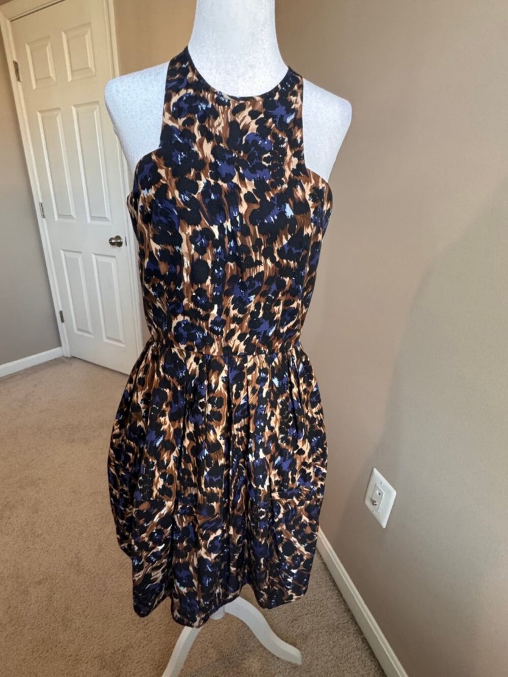 Camilla & Marc Counter Attack Leopard Silk Cotton Dress US 6